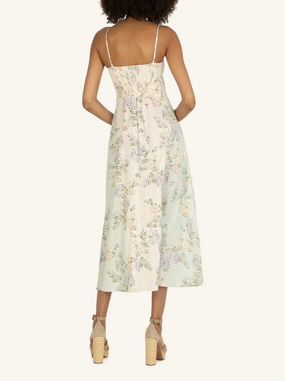 NWT Super Natural Sue Dress Pastel Floral Maxi Smocked Back Sz M $395 - Picture 3 of 6